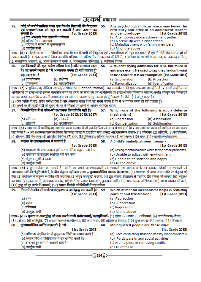Psychology Objective Question Bank with Detailed Solutions