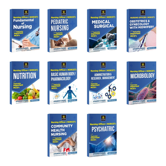 Nursing Officer Exam/Complete Study Pack for Nursing Officer Exam Newest Pattern - All Subject ( Set of 10 Books)