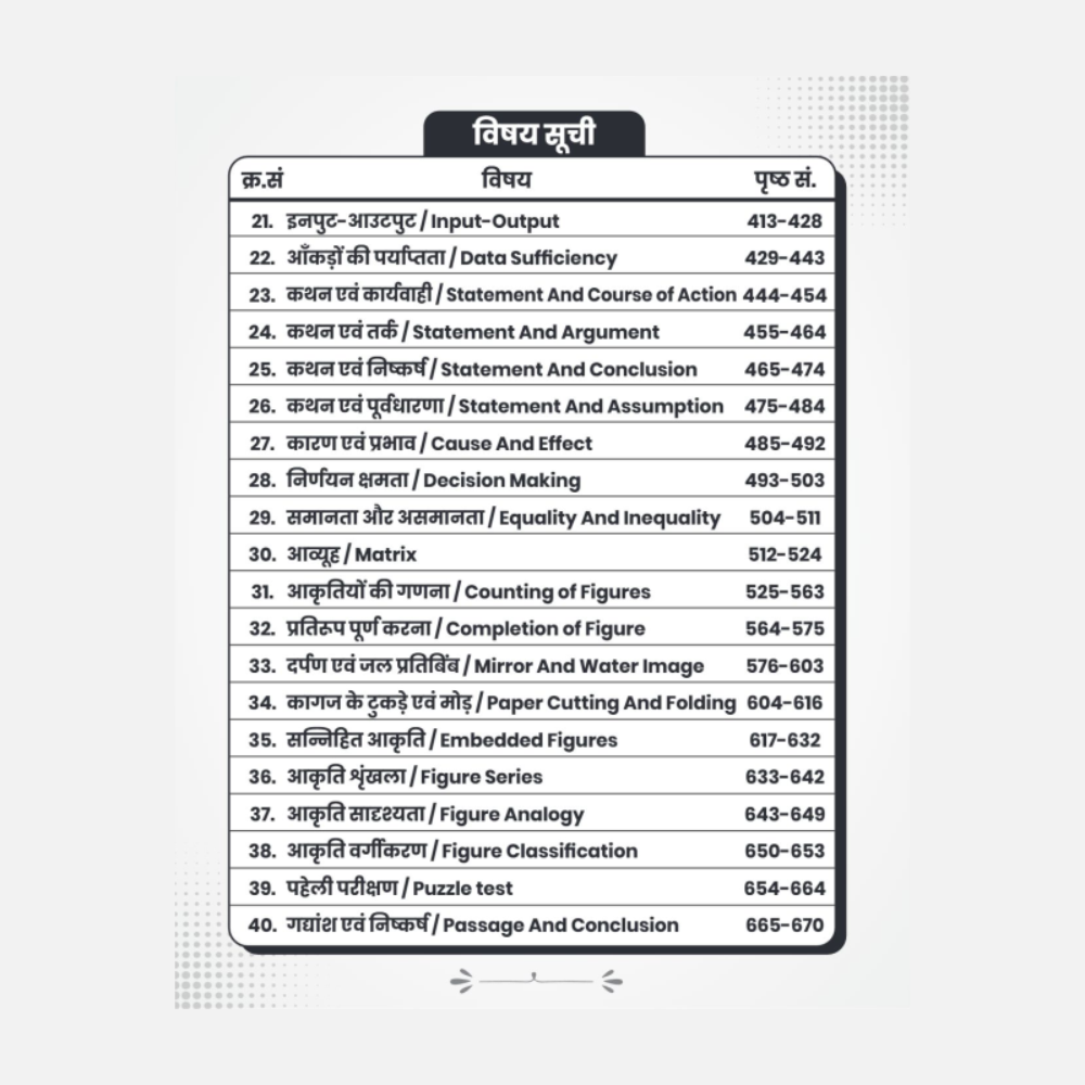 Reasoning Chalisa/Reasoning Book for All Competitive Exams